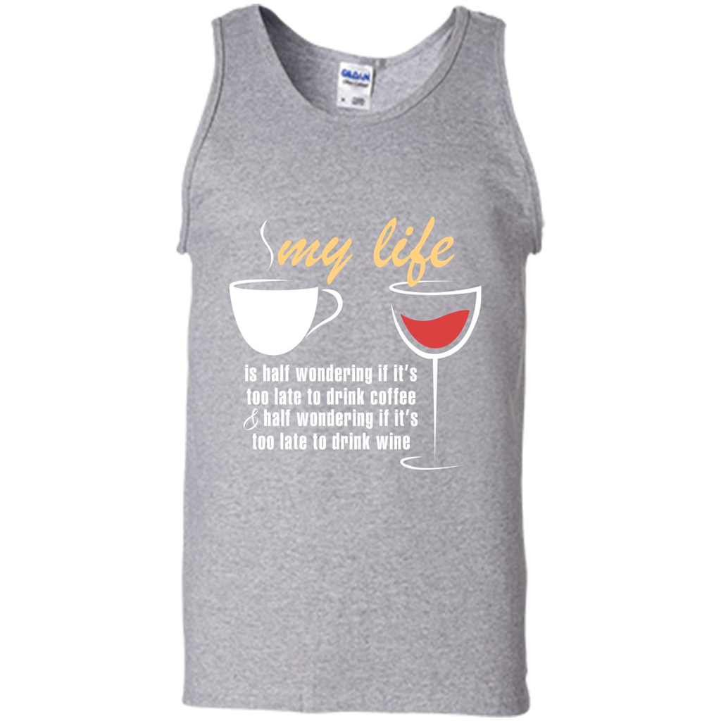 Wine T-shirt Half Wondering If It‰۪s Too Late To Drink Wine Sport Grey