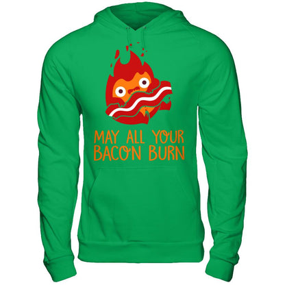 May All Your Bacon Burn T-shirt Gildan - Pullover Hoodie Irish Green