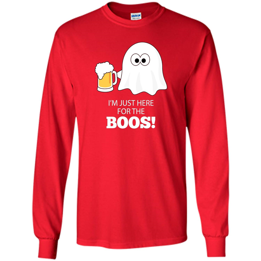 Halloween Drinking T-shirt I'm Just Here For The Boos Red