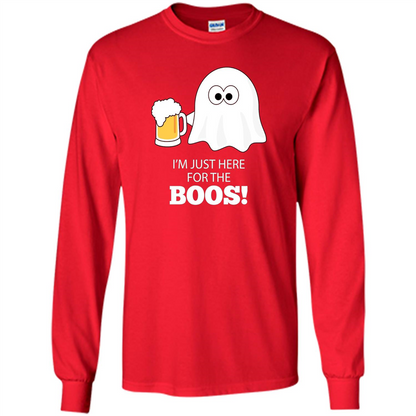 Halloween Drinking T-shirt I'm Just Here For The Boos Red