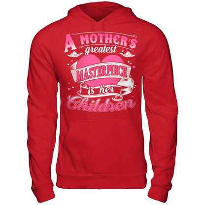 A Mother‰ۡó»s Greatest Masterpiece Is Her Children T-shirt Gildan - Pullover Hoodie Red