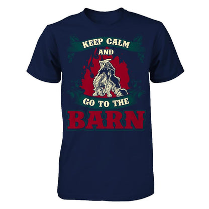 Keep Calm And Go To The Barn T-shirt Gildan - Short Sleeve Tee Navy