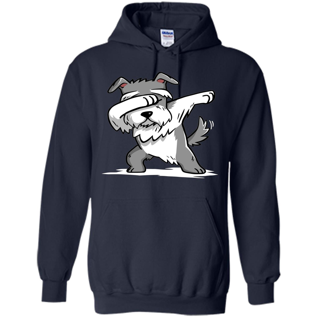 Schnauzer Cute Dabbing T-Shirt Funny Dab Dance Gift T-shirt Navy