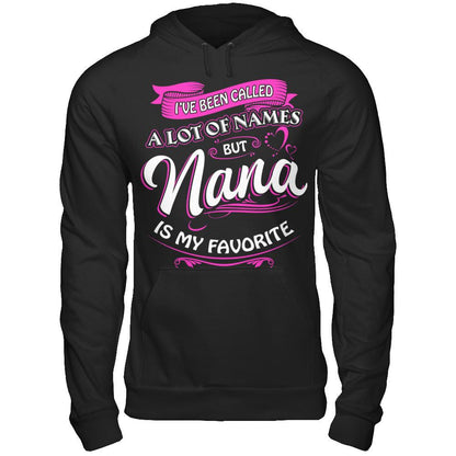 Nana Is My Favorite Name T-shirt Gildan - Pullover Hoodie Black