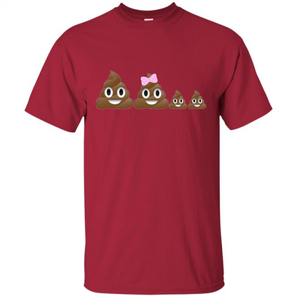 Poop Family Emoji Emoticon Smiley T-shirt Cardinal