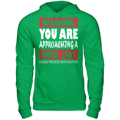 Warning, You Are Approaching A Horse Lady, Please Proceed With Caution Gildan - Pullover Hoodie Irish Green