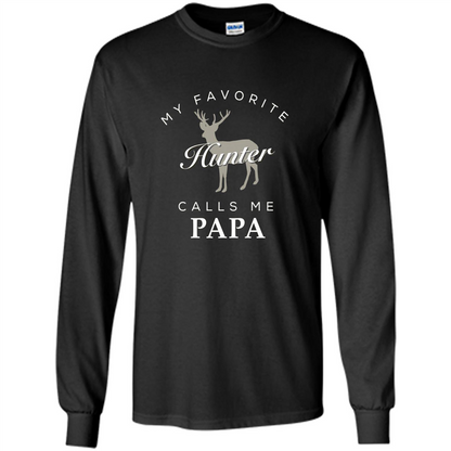 Hunting T-shirt My Favorite Hunter Calls Me Papa Black