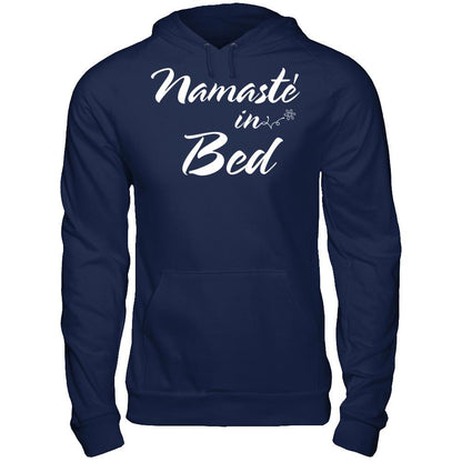 Namaste In Bed - Funny Hipster Yoga Gildan - Pullover Hoodie Navy