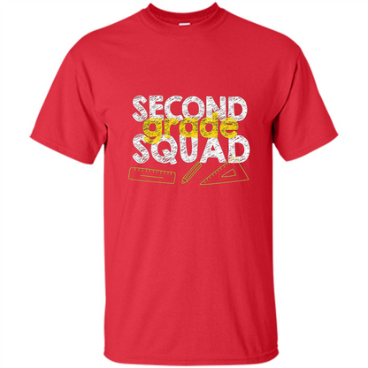 Second Grade Squad T-shirt Students Back To School T-shirt Red