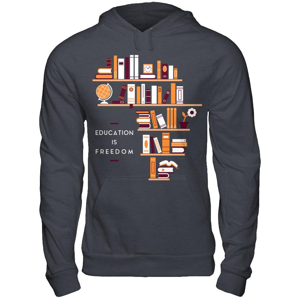 Education Is Freedom T-shirt Gildan - Pullover Hoodie Dark Heather