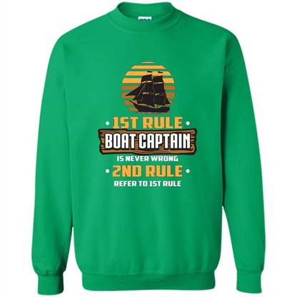 Funny Boat Captain Rules T-shirt Boat Captain Is Never Wrong Irish Green