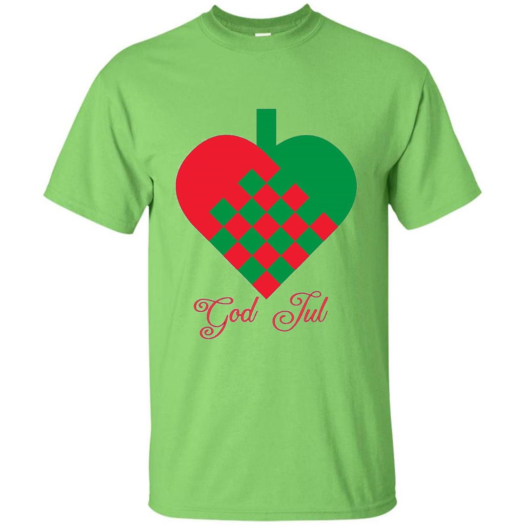 God Jul Merry Christmas T-shirt Lime