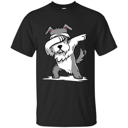Schnauzer Cute Dabbing T-Shirt Funny Dab Dance Gift T-shirt Black