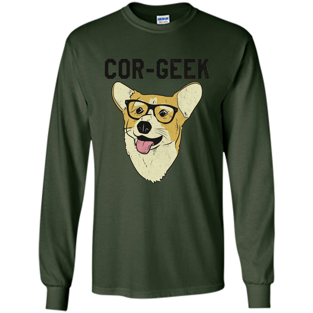 Cor-Geek Funny Corgi Nerd T-shirt Forest Green