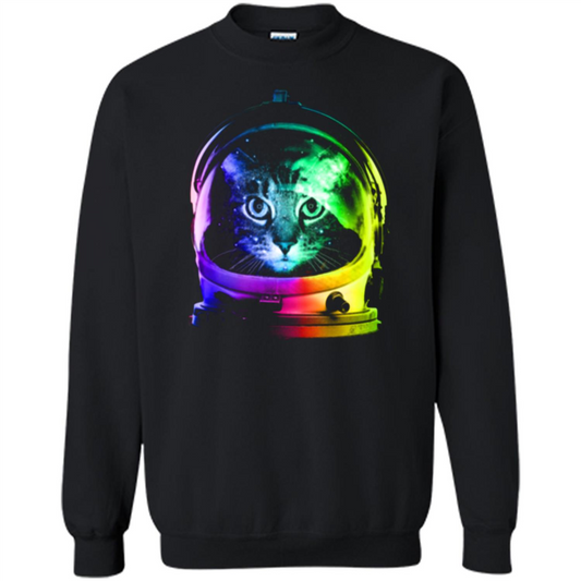Astronaut Cat T-shirt Black