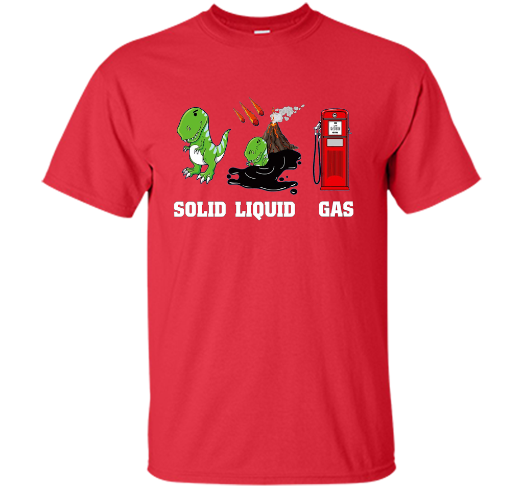Dinosaur Solid Liquid Gas T-shirt Red