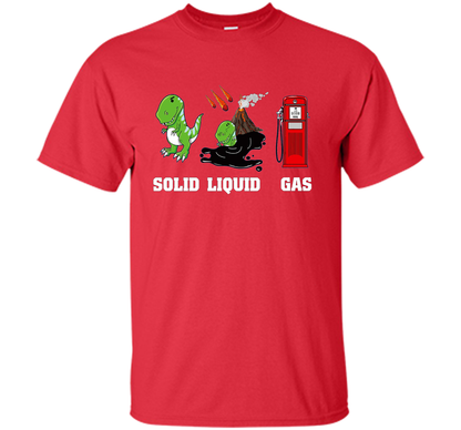 Dinosaur Solid Liquid Gas T-shirt Red