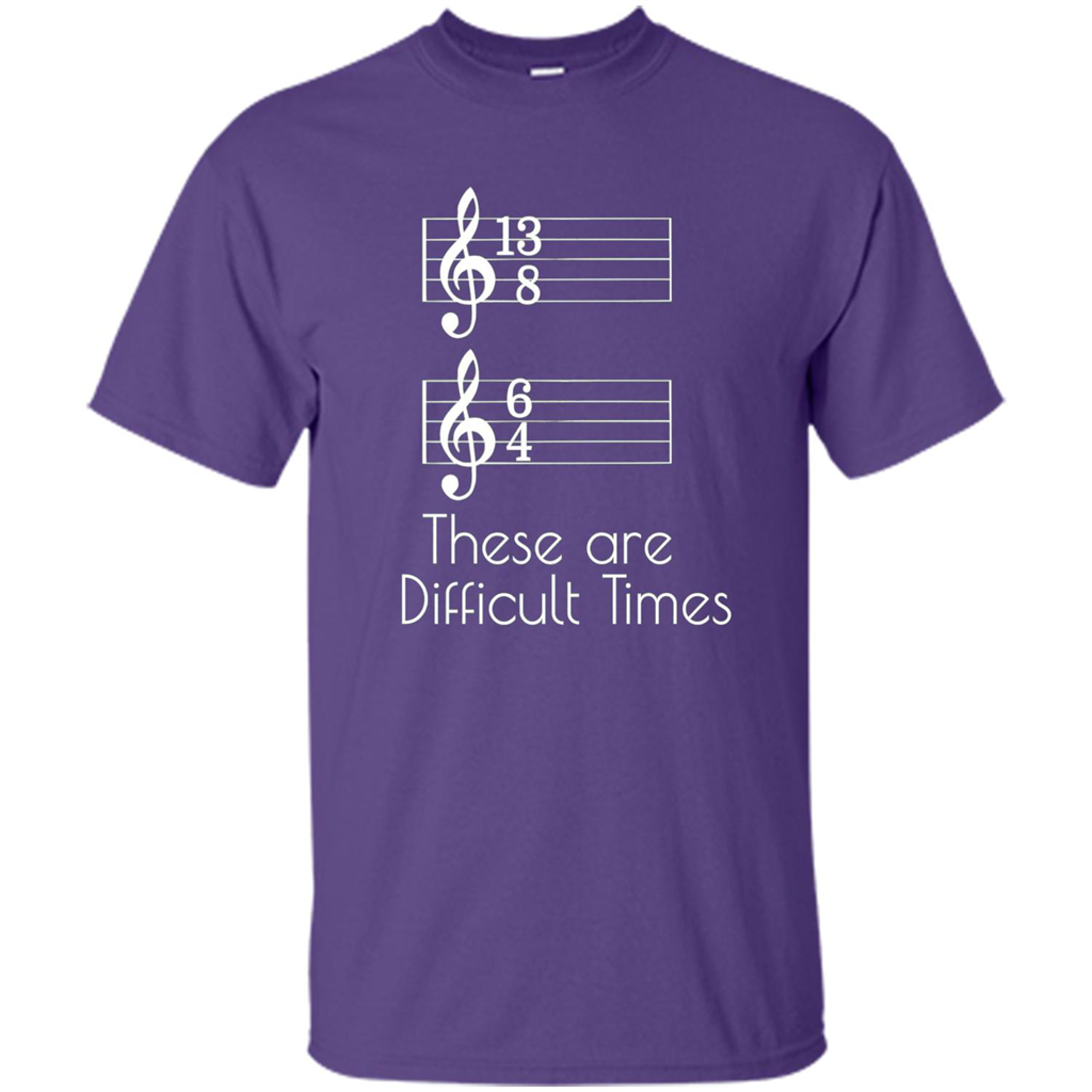 These are Difficult Times Funny Parody Pun T-shirt for Musicians Purple