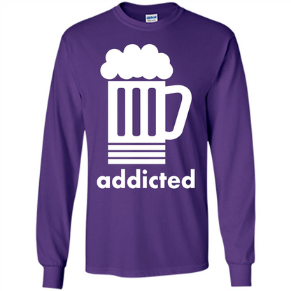 Beer T-shirt Addicted To Beer Purple