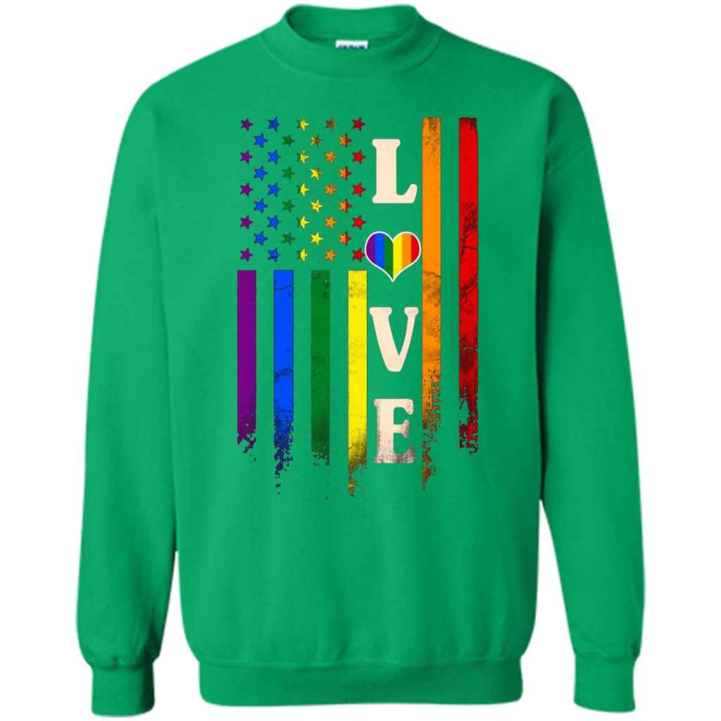 LGBTQ Pride T-shirt Love Rainbow Heart Flag Irish Green