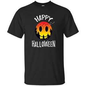 Cute Halloween T-shirt Spooky Camp Happy Face Emoji T-shirt