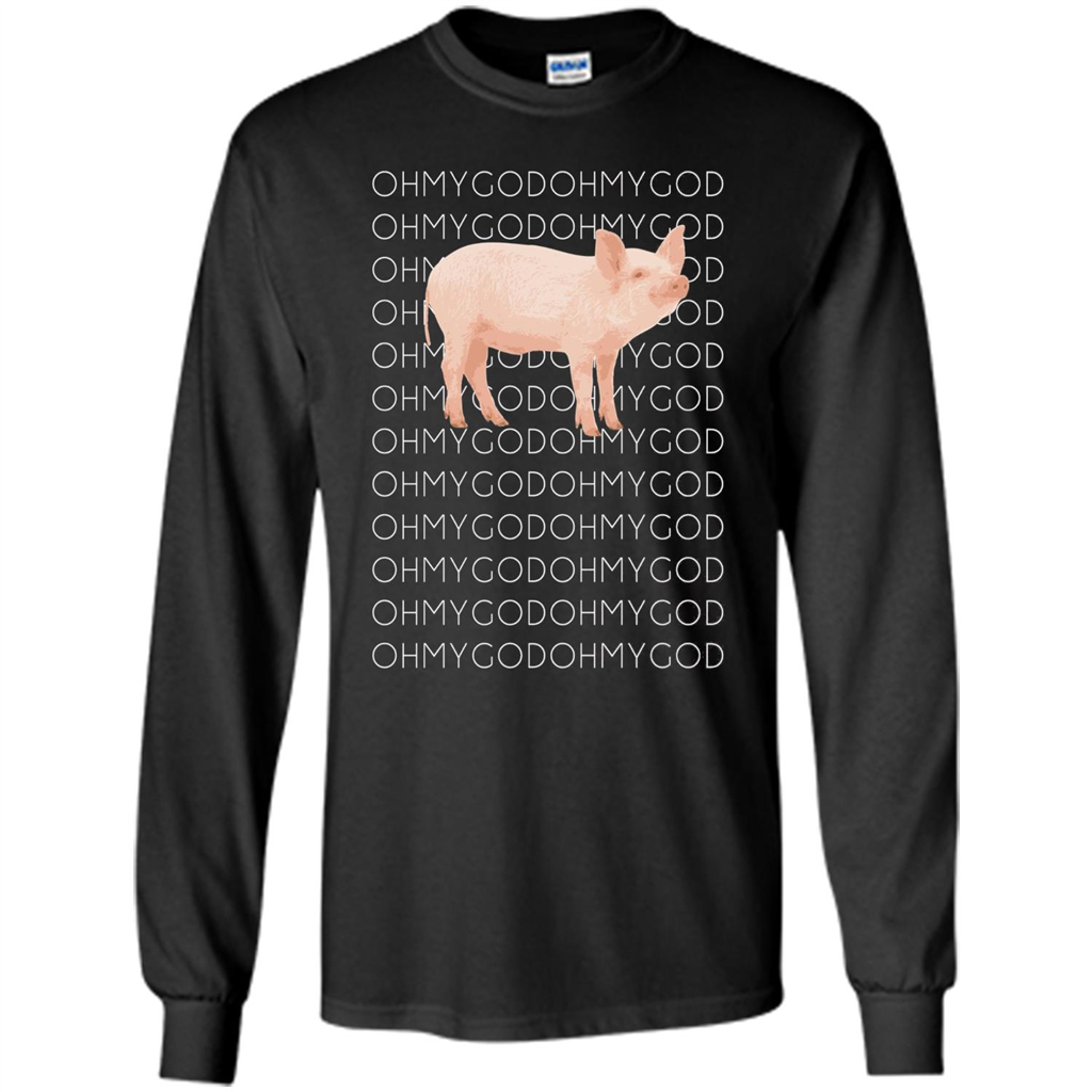 Oh My God Pig T-shirt Cute Pig T-shirt Black