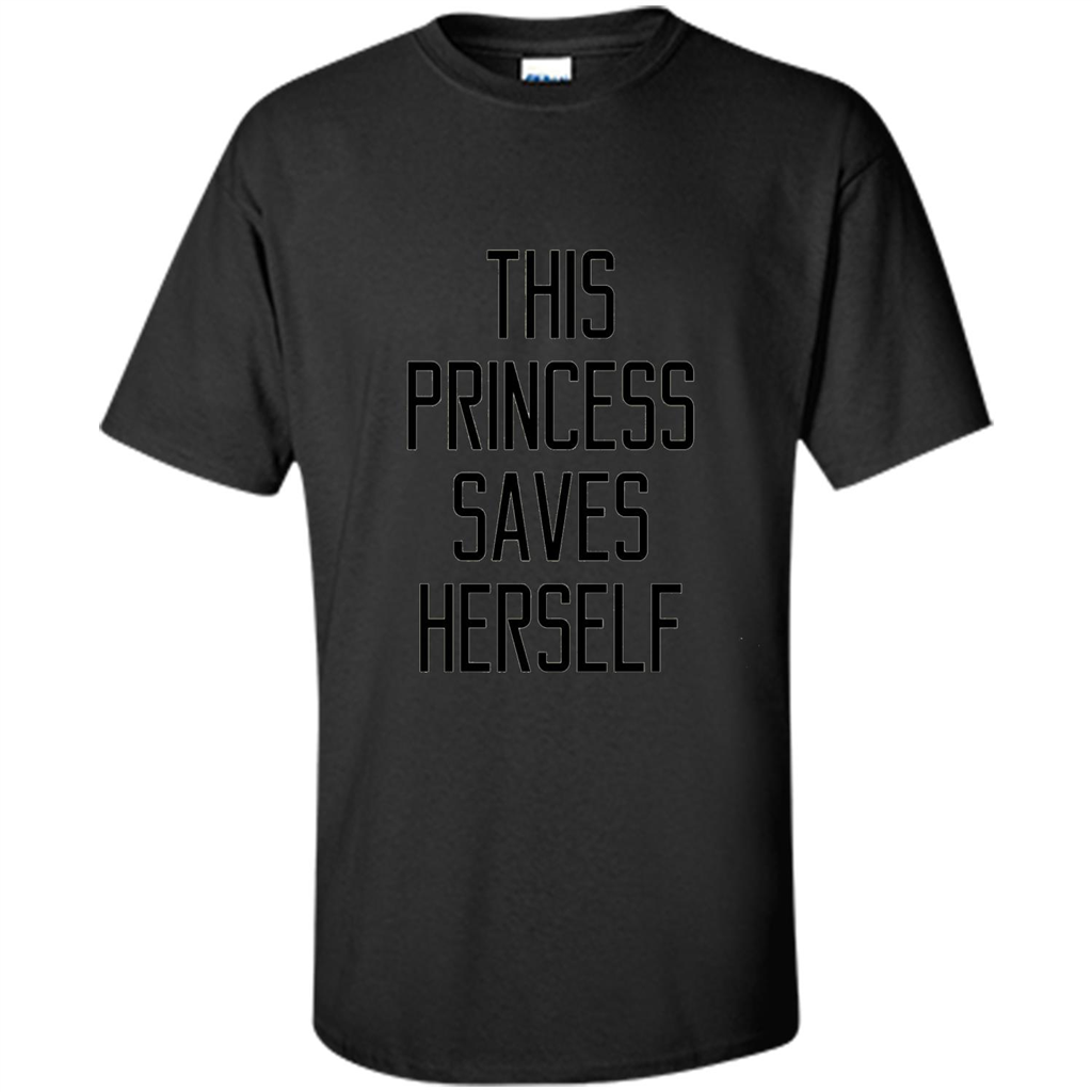 Music T-shirt This Princess Saves Herself T-shirt Black