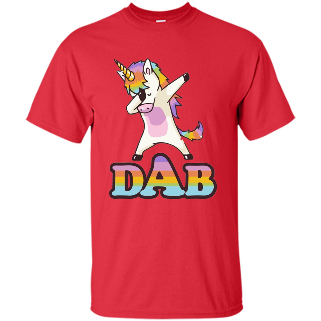 Cute Unicorn Dabbing T-shirt Red