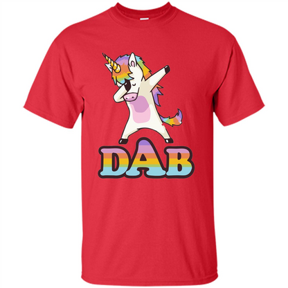 Cute Unicorn Dabbing T-shirt Red