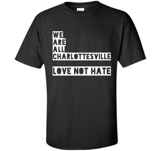 Charlottesville love not hate t-shirt cool shirt Black