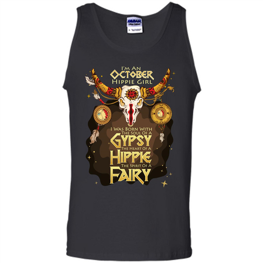 Octoder Hippie Girl T-shirt Was Born With The Soul Of A Gypsy The Heart Of A Hippie The Spirit Of A Fairy Black