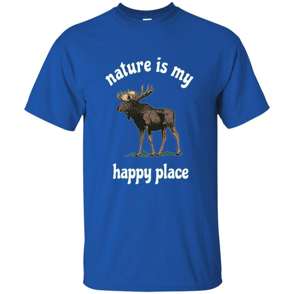 Moose's Wildlife T-Shirt Nature Is My Happy Place Royal