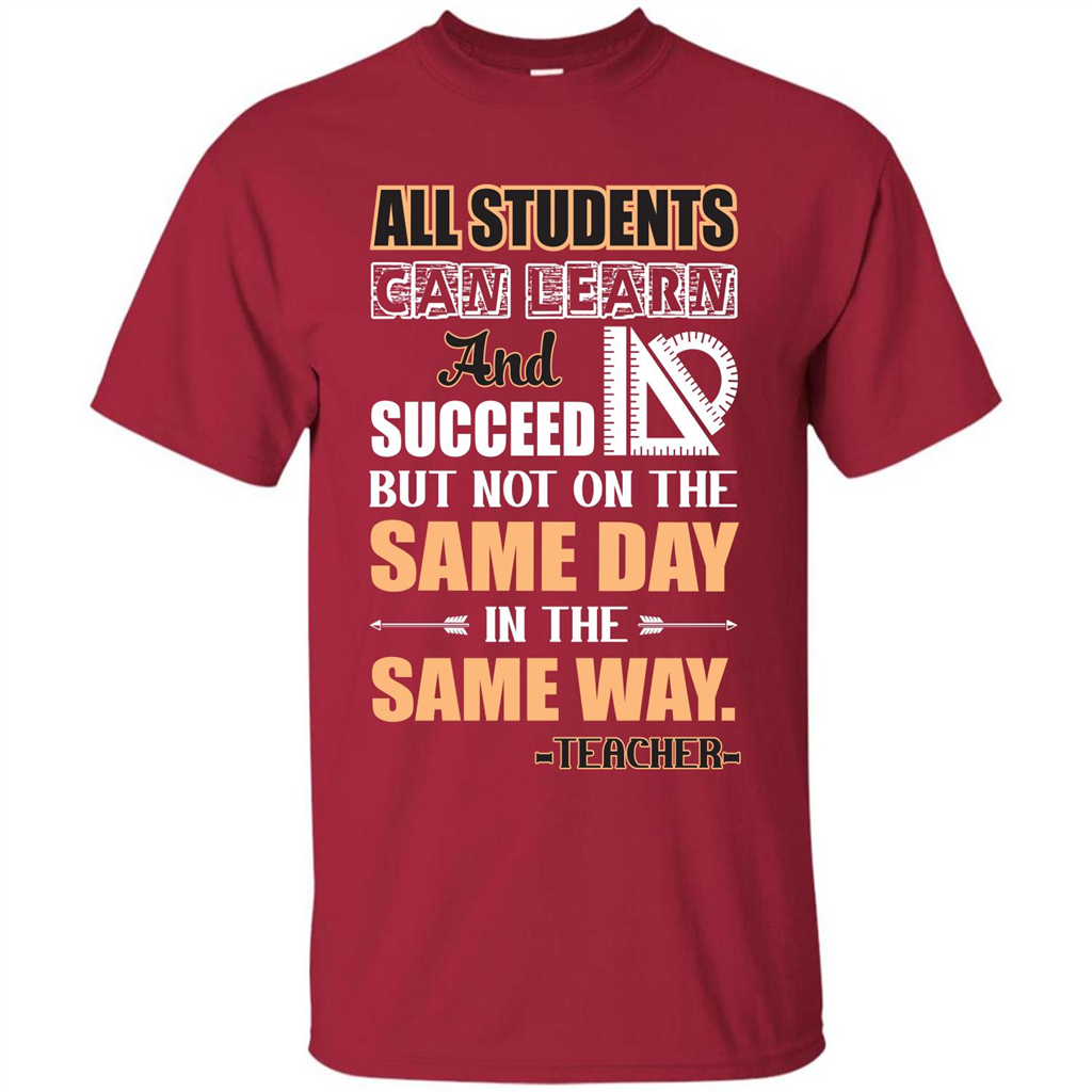 Teacher T-shirt All Students Can Learn And Succeed Cardinal
