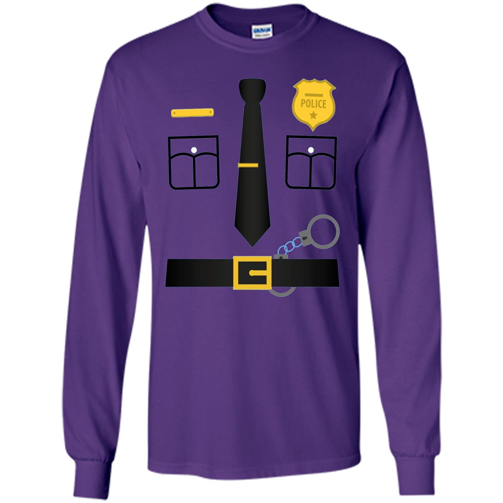 Policeman Costume T-Shirt Halloween Outfit T-shirt Purple