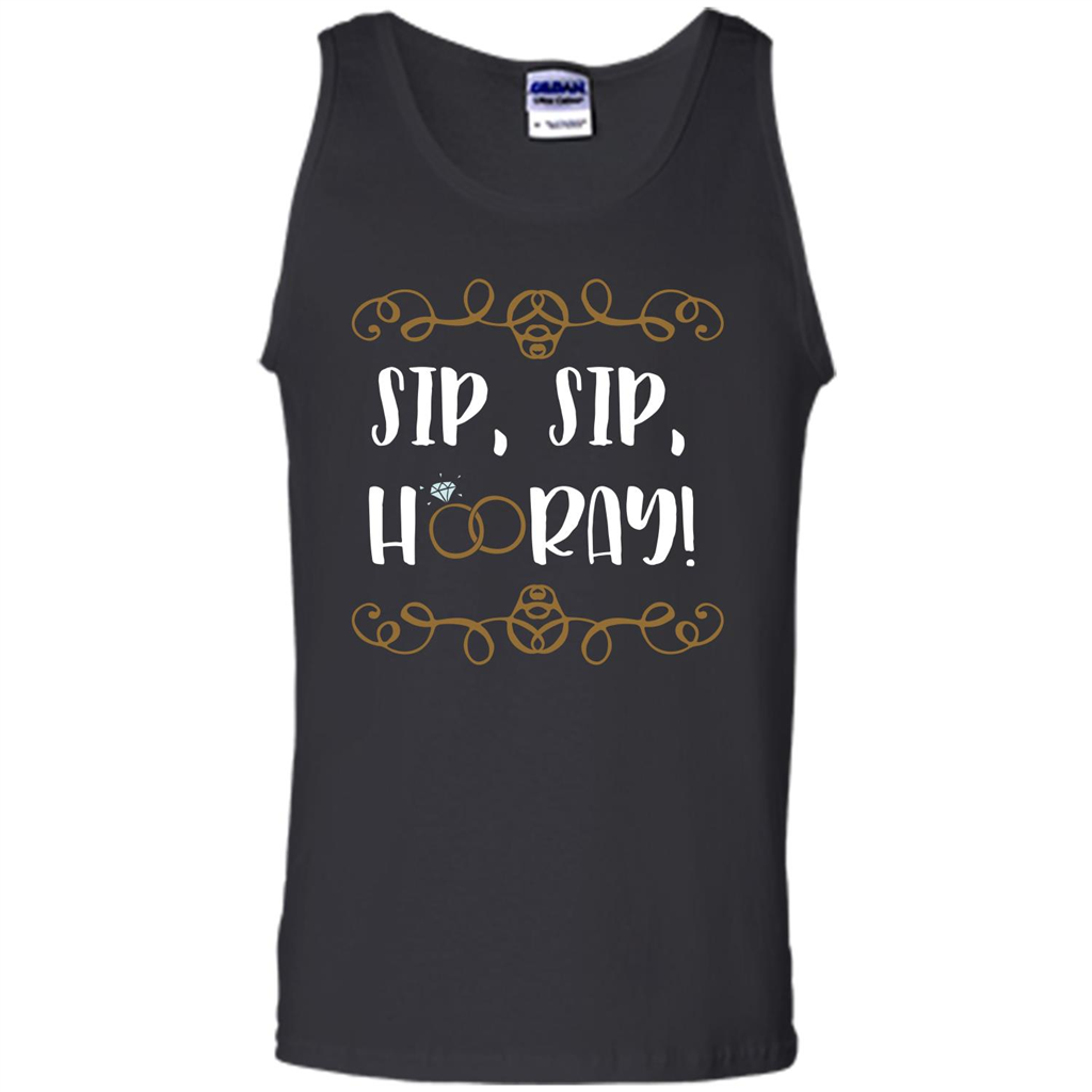 Sip Sip Hooray T-Shirt Funny Bachelorette Party Black