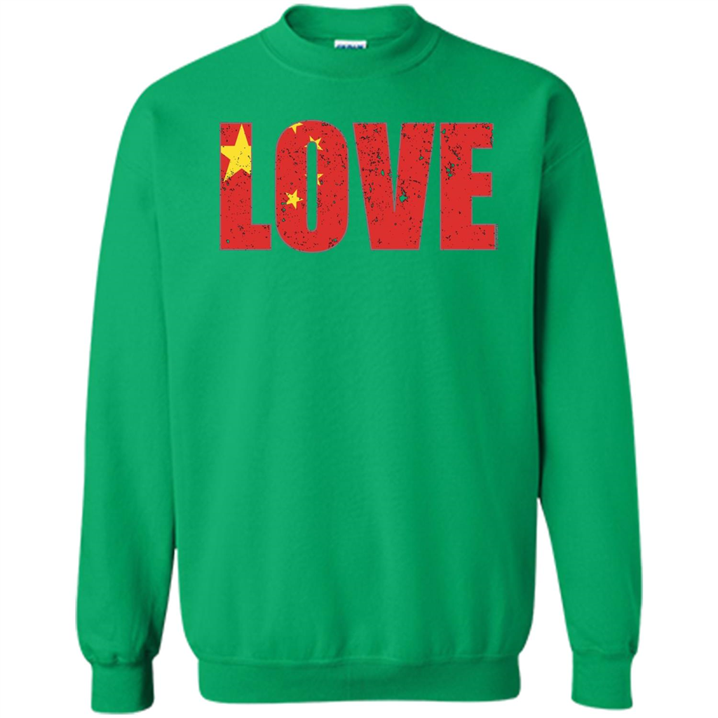 I Love China Flag T-shirt Irish Green