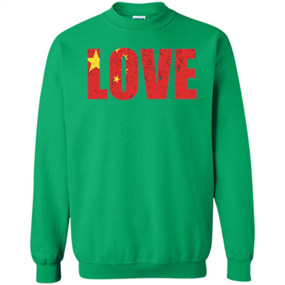 I Love China Flag T-shirt Irish Green