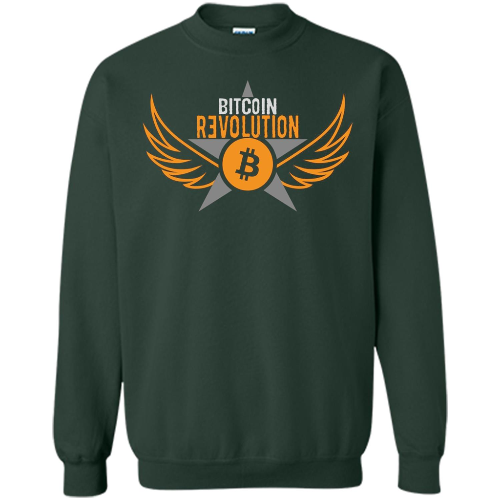 Bitcoin T-shirt Cool Cryptocurrency Revolution BTC Logo T-shirt Forest Green