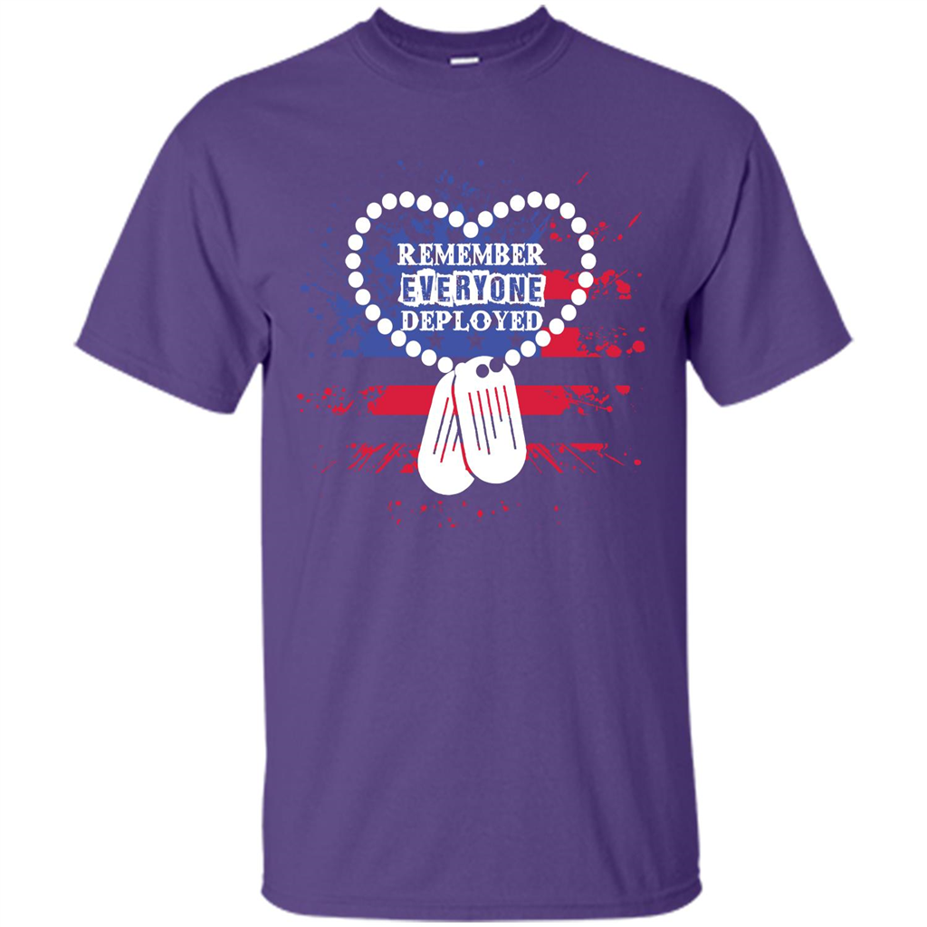 Military T-shirt RED Remember Everyone Deployed Purple