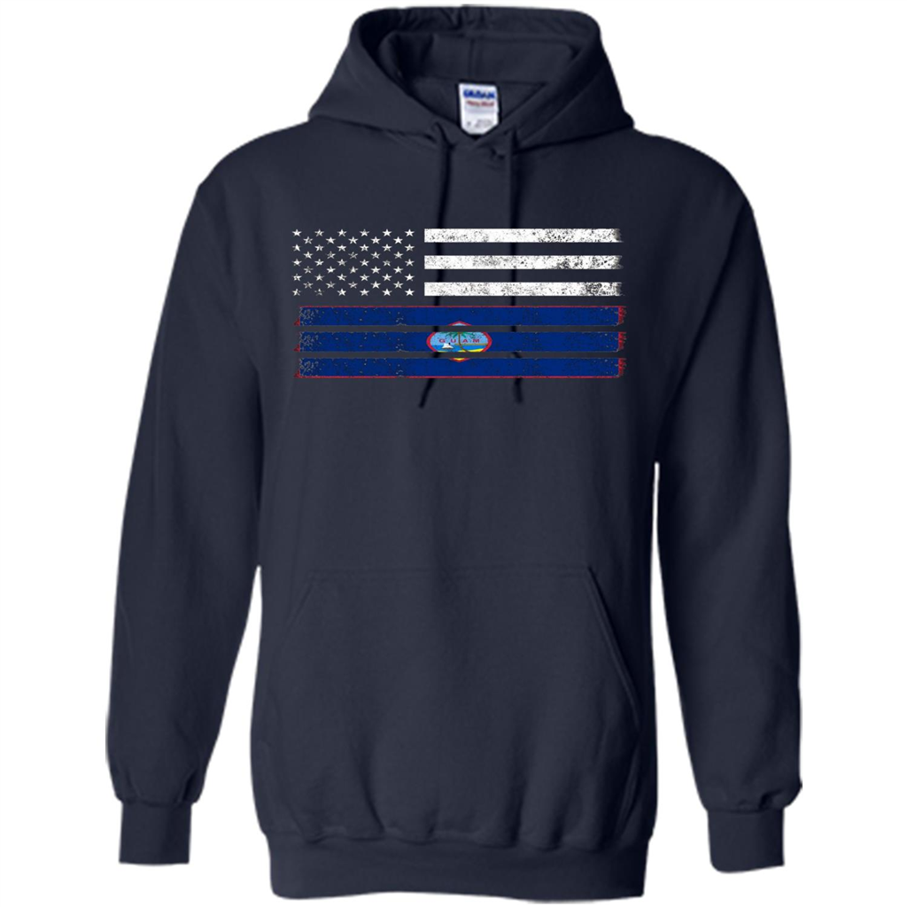Guamanian American Flag - USA Guam T-shirt Navy