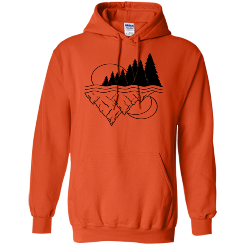 Nature Merged Moon And Sun T-shirt Orange
