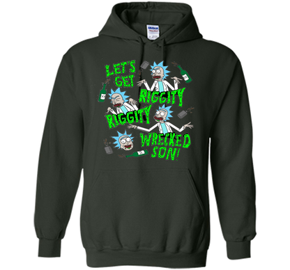 Rick &amp; Morty Riggity Riggity Wrecked shirt Forest Green
