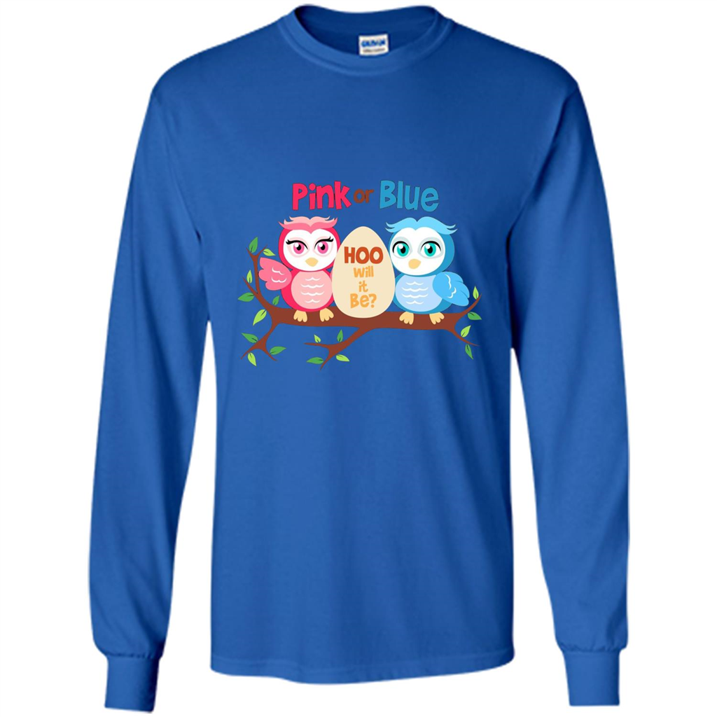 Pregnancy T-shirt Owl Pink Or Blue Hoo Will It Be Royal