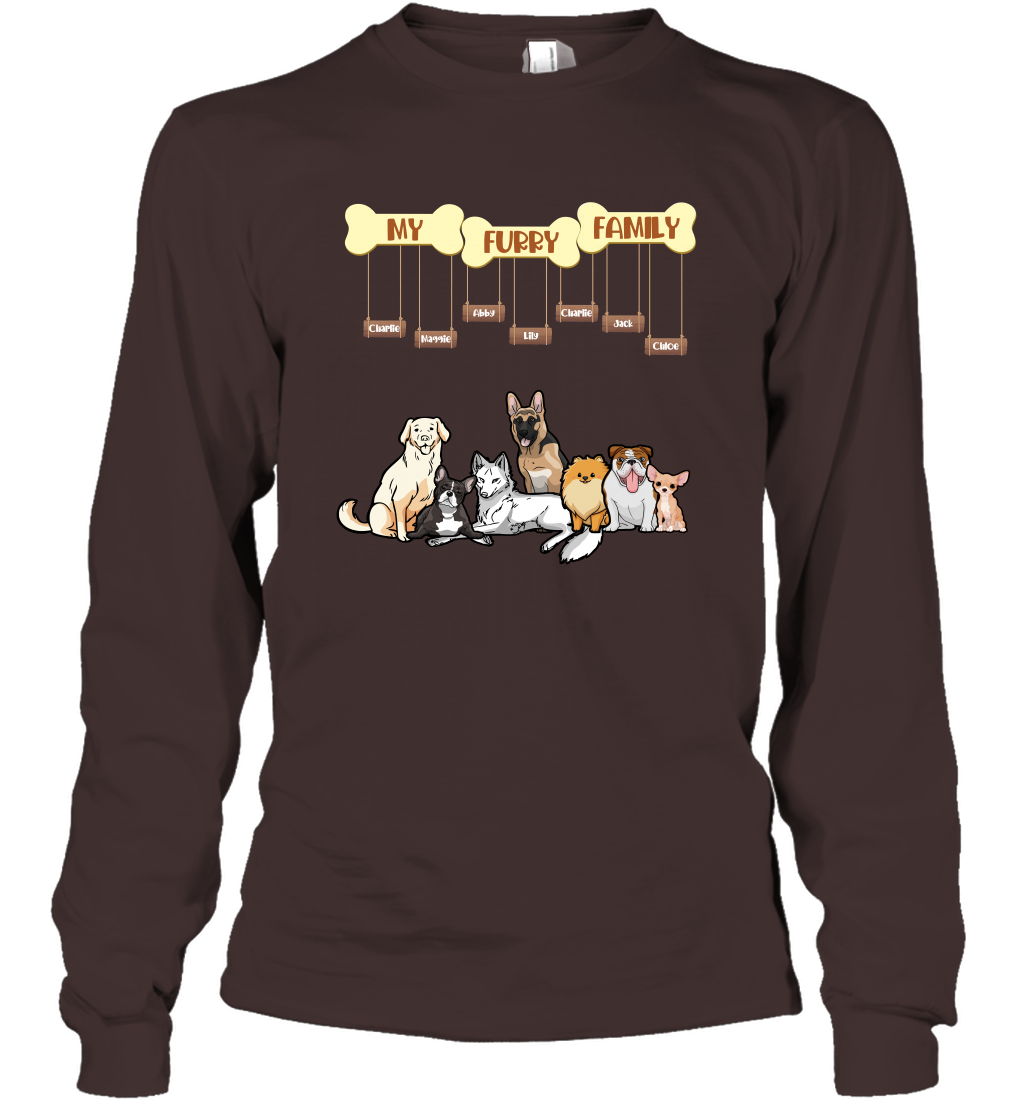My Furry Family Long Sleeve T-Shirt Long Sleeve T-Shirt Dark Chocolate