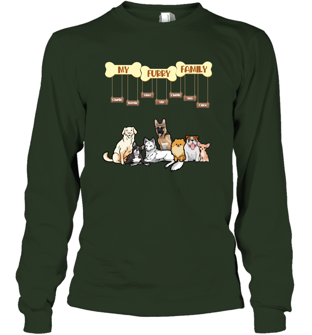 My Furry Family Long Sleeve T-Shirt Long Sleeve T-Shirt Forest Green
