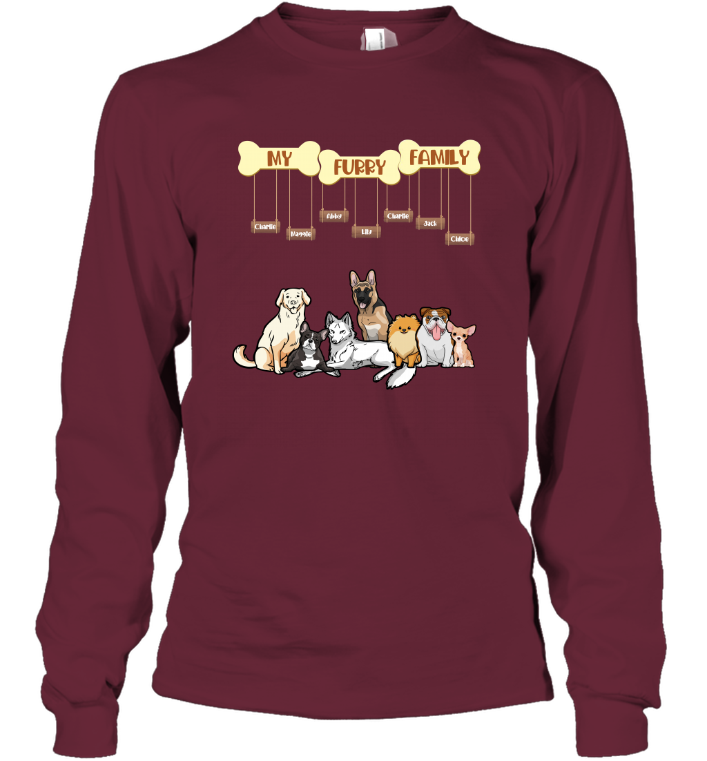 My Furry Family Long Sleeve T-Shirt Long Sleeve T-Shirt Maroon