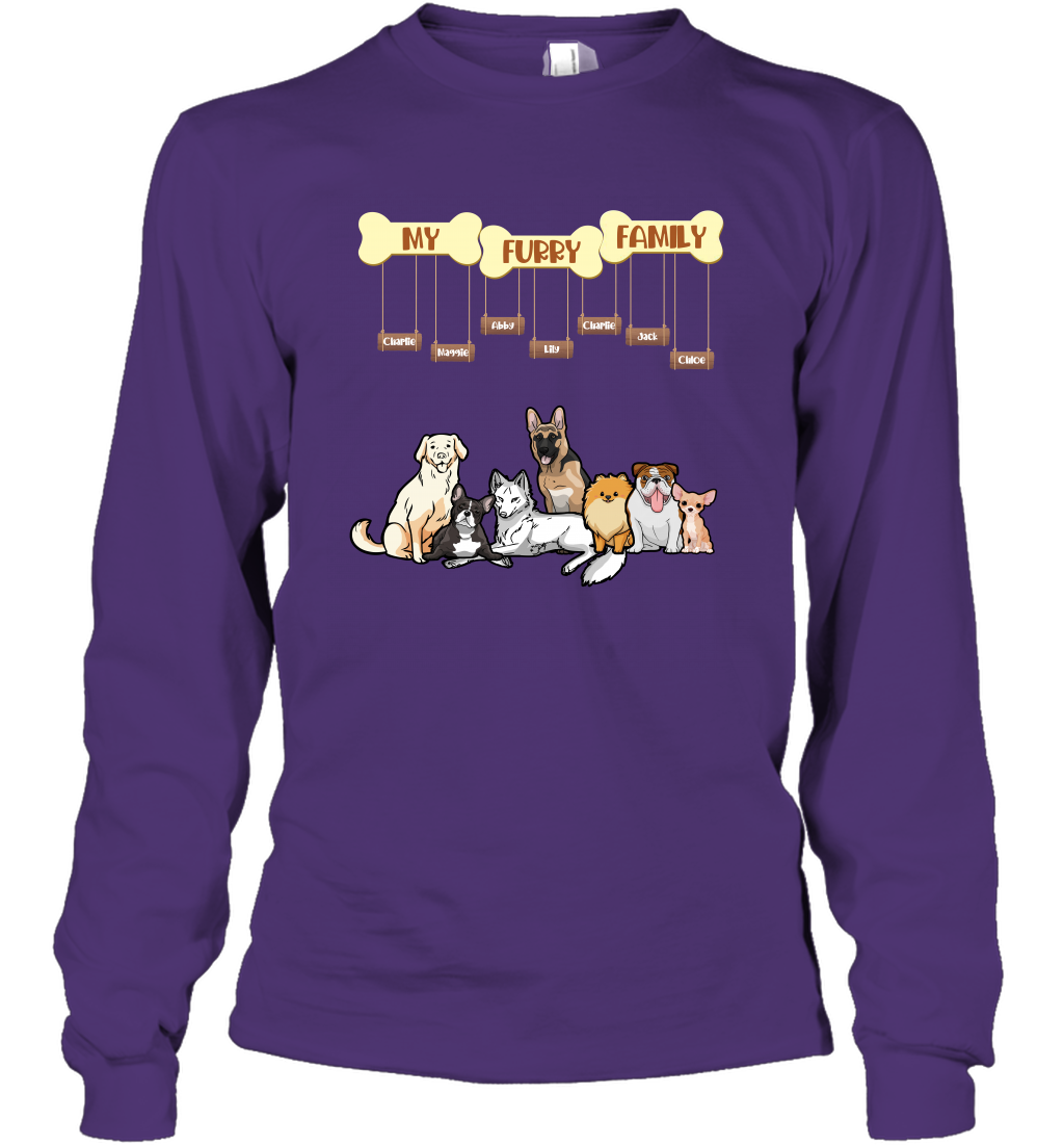 My Furry Family Long Sleeve T-Shirt Long Sleeve T-Shirt Purple