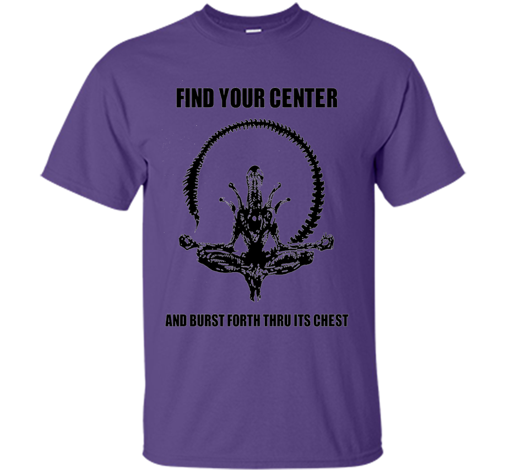 Find Your Center And Burst Forth Thru Its Chest T-shirt Purple