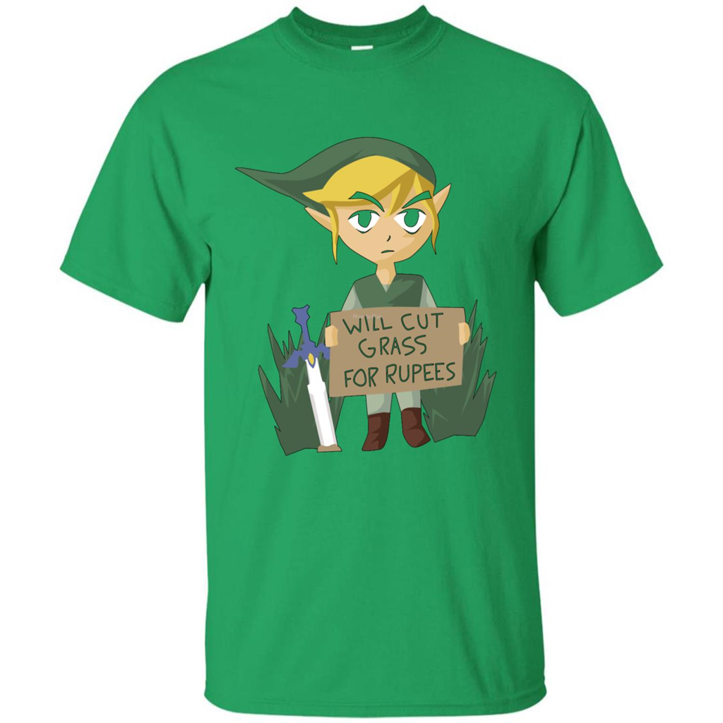 Video Games T-shirt Will Cut Grass For Rupees T-shirt Irish Green