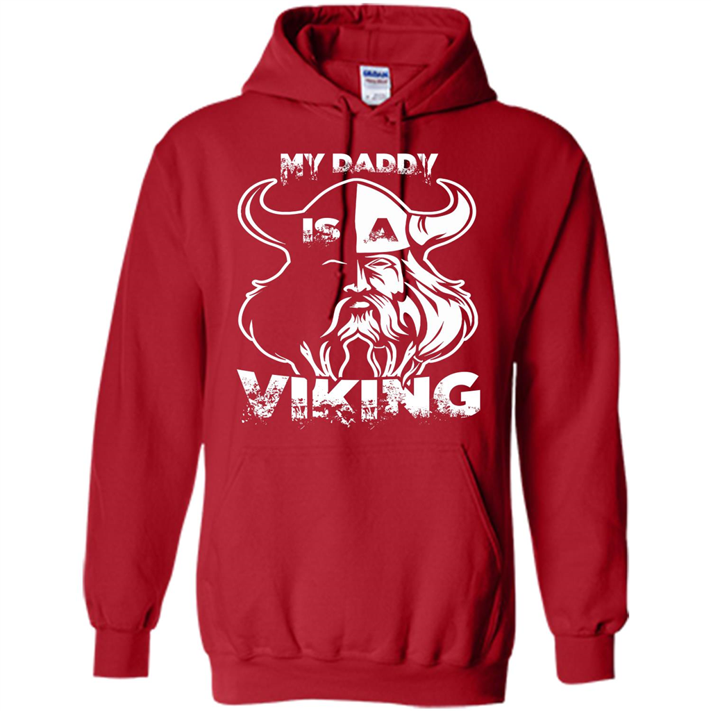 Family T-shirt My Daddy Is A Viking T-shirt Red